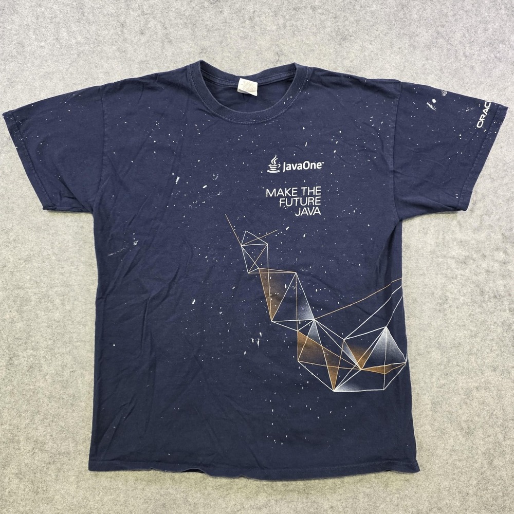 JavaOne Make The Future Java T Shirt Mens Large Blue Oracle Computer Tech‎ VTG - Picture 2 of 11